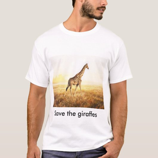 T-shirt 100 % coton - "Save the giraffes" - (Devant)