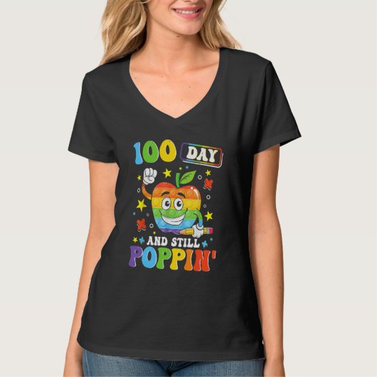 T-shirt 100 Days And Still POPPIN' Happy 100th Day of Scho (Devant)