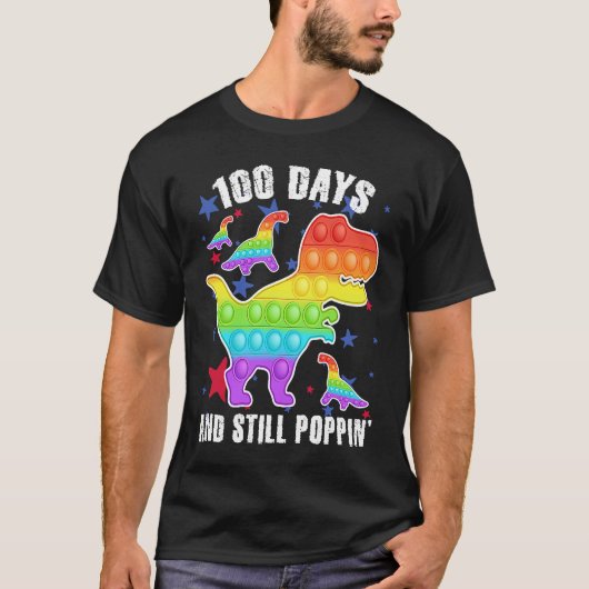T-shirt 100 Days And Still Poppin Rex 100 Days Of School (Devant)