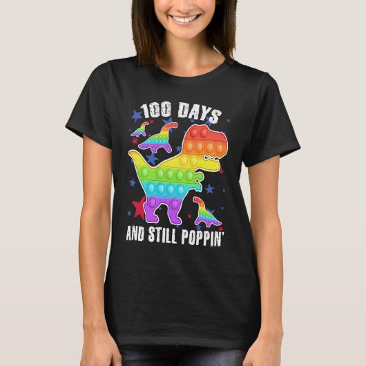 T-shirt 100 Days And Still Poppin Rex 100 Days Of School (Devant)