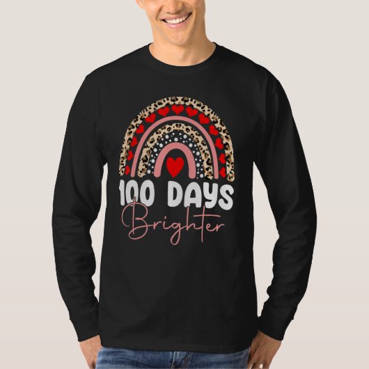 T-shirt 100 Days Brighter Happy 100th Day Of School Rainbo (Devant)