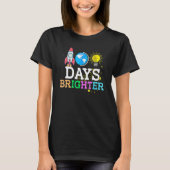 T-shirt 100 Days Brighter Teacher Student Happy 100th Day (Devant)