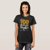 T-shirt 100 Days Brighter Teachers Funny Leopard 100 Days (Devant entier)