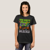 T-shirt 100 Days Level Unlocked Gaming 100 Days Of School (Devant entier)