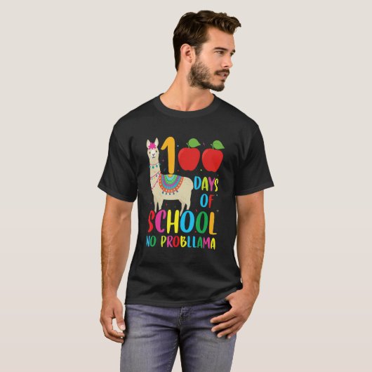 T-shirt 100 Days Llama Alpaca Pun Meme Sarcastic 100th Day (Devant entier)
