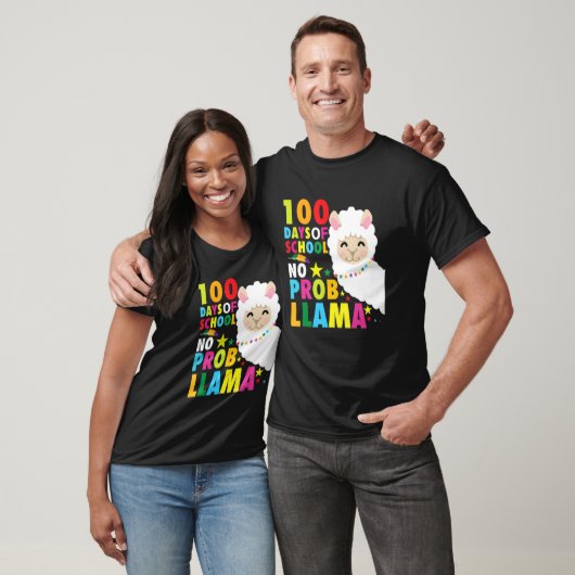T-shirt 100 Days No Prob Llama Pun Meme Sarcastic 100 Days (Unisexe)