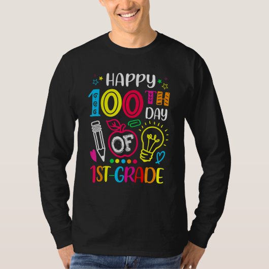 T-shirt 100 days of 1st Grade 100th day of School Teacher  (Devant)