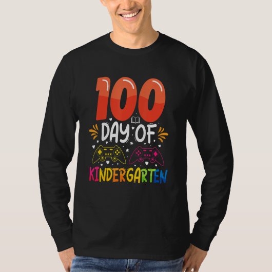 T-shirt 100 Days Of Kindergarten  Student Teacher (Devant)