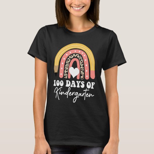 T-shirt 100 Days Of Kindergarten Teacher Appreciation (Devant)