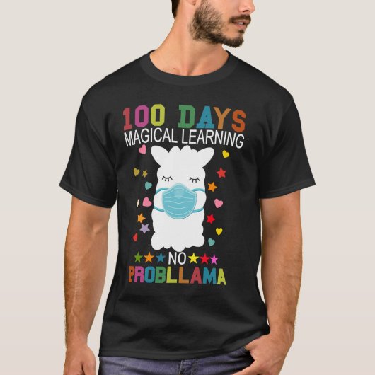T-shirt 100 Days of Magical Learning No Probllama Llama Ma (Devant)