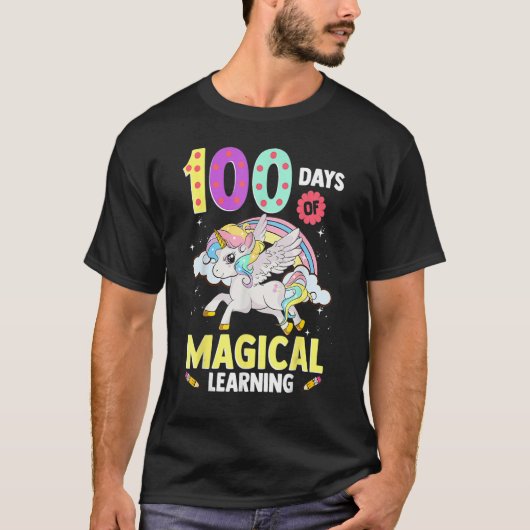 T-shirt 100 Days Of Magical Learning Shirt Unicorn Adorabl (Devant)