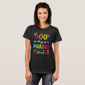 T-shirt 100 Days Of Making Difference Teacher 100th Day Of (Devant entier)