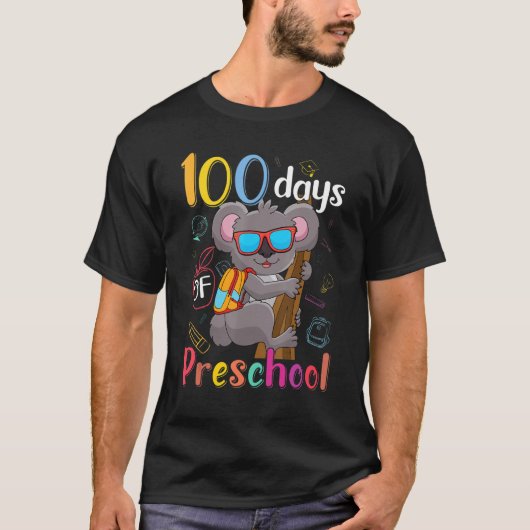T-shirt 100 Days Of Preschool Koala 100th Day School Presc (Devant)