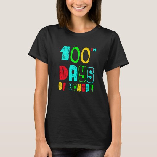 T-shirt 100 Days Of School 100th Day Teachers Students Boy (Devant)