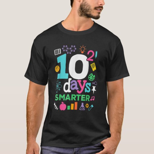 T-shirt 100 Days Of School  10 Squared Days For Math Teach (Devant)