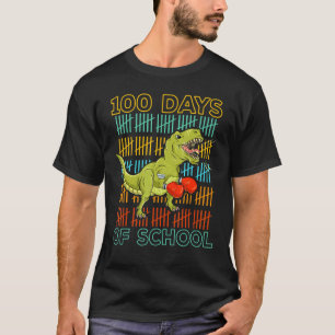 T-shirt 100 Days Of School 2022 T Rex Dino Boxing Mma Mart