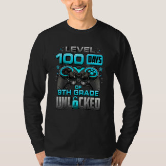 T-shirt 100 Days Of School 9th Grade Level Unlocked Video 