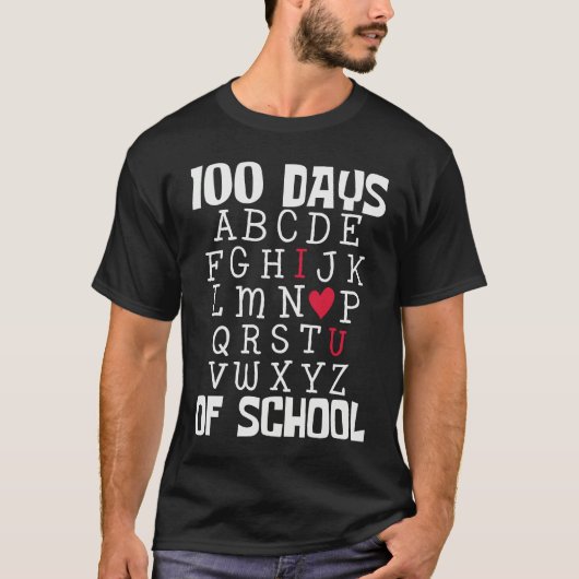 T-shirt 100 DAYS OF SCHOOL Alphabet 100th Day Teacher Stud (Devant)