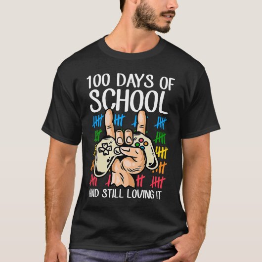 T-shirt 100 Days Of School And Still Loving It Tallies Vid (Devant)