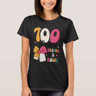 T-shirt 100 Days of School Brains and Bows 100th Day of Sc