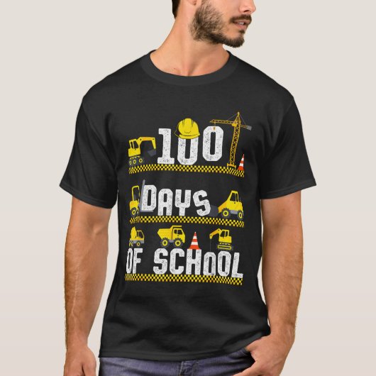 T-shirt 100 Days Of School Construction Truck 100th Day Bo (Devant)