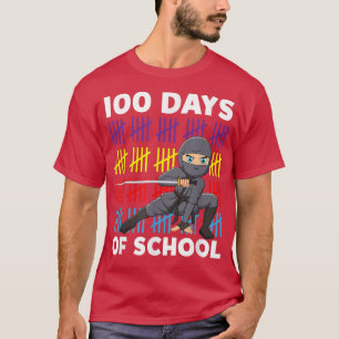 T-shirt 100 Days Of School Cute Japanese Warrior Samurai N