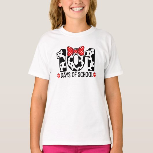 T-shirt 100 Days of School Dalmatian Dog Boy Kid 100th Day (Devant)