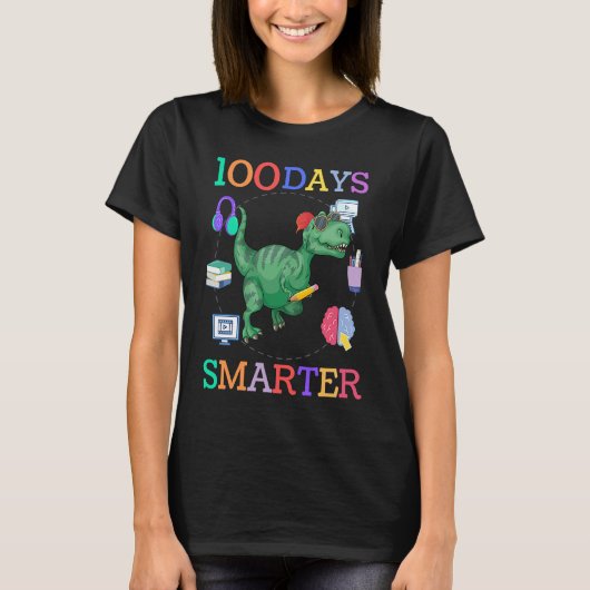 T-shirt 100 days of school dinosaur boys kids 100th day ki (Devant)