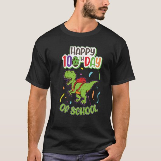 T-shirt 100 Days of School Dinosaur Elementary School Stud (Devant)