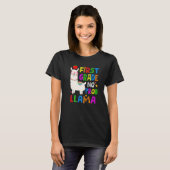 T-shirt 100 Days of School First Grade No Probllama Llama (Devant entier)