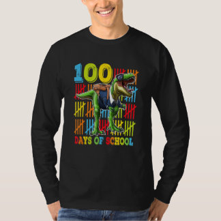 T-shirt 100 Days of School for Teacher Boy Girls Kids Dino