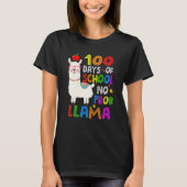 T-shirt 100 Days Of School Funny No Probllama Llama 100th  (Devant)