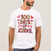T-shirt 100 Days of School, Groovy, Happy 100th Day, (Devant)