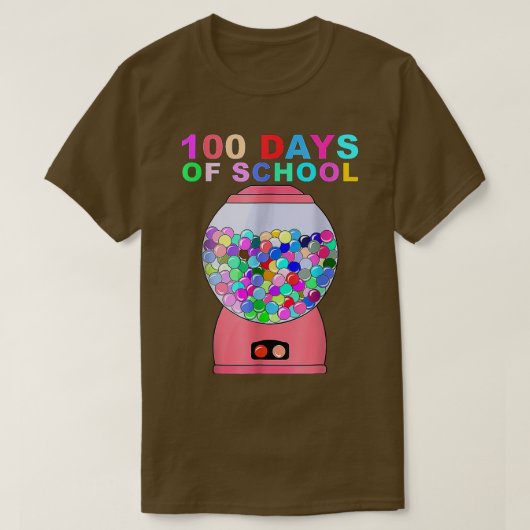 T-shirt 100 Days Of School Gumball Machine For Kids Or Tea (Design devant)