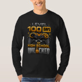 T-shirt 100 Days Of School High School Level Unlocked Vide (Devant)