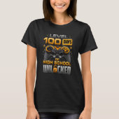 T-shirt 100 Days Of School High School Level Unlocked Vide (Devant)