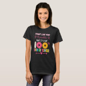 T-shirt 100 Days Of School Kindergarten Donut For Students (Devant entier)