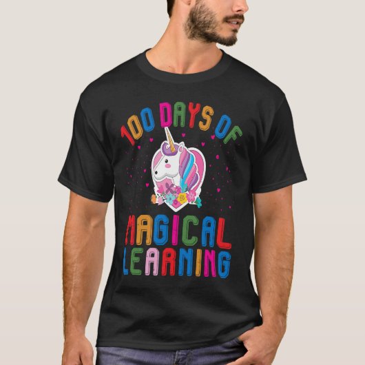T-shirt 100 Days Of School Magical Learning Teacher Studen (Devant)