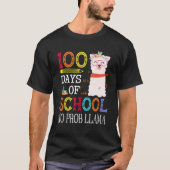 T-shirt 100 Days Of School No Prob-llama Funny Llama Teach (Devant)