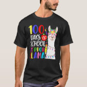 T-shirt 100 Days Of School No Prob Llama Llama Teacher 100 (Devant)