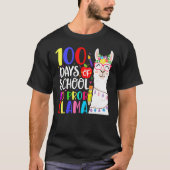 T-shirt 100 Days Of School No Prob Llama Llama Teacher 100 (Devant)
