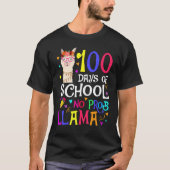 T-shirt 100 Days Of School No Prob Llama Llama Teacher And (Devant)