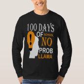 T-shirt 100 Days Of School No Prob-llama Llama Teacher And (Devant)