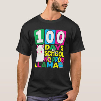 T-shirt 100 Days Of School No Prob Llama Llama Teacher And