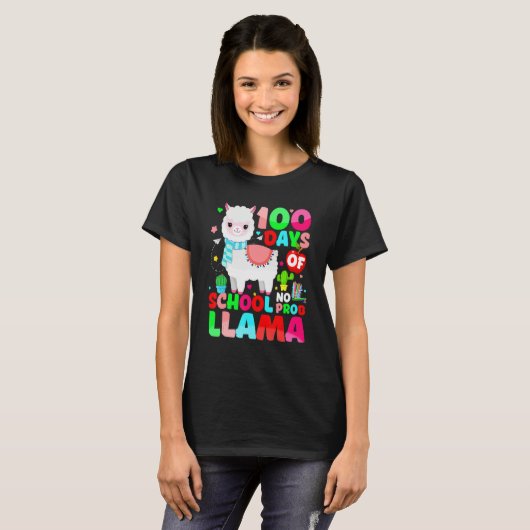 T-shirt 100 Days Of School No Prob Llama Llama Teacher And (Devant entier)