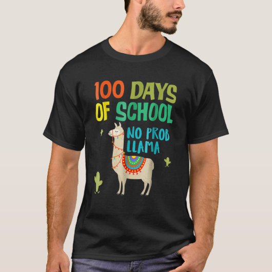 T-shirt 100 Days Of School No Prob LLAMA Shirt 2023 For Bo (Devant)