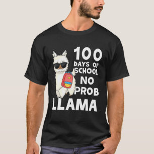 T-shirt 100 Day's Of School No Prob Llama Toxits