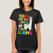 T-shirt 100 Days Of School No Problem Llama Girl 100th Day (Devant)