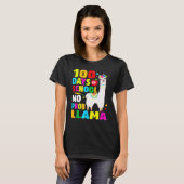 T-shirt 100 Days Of School No Problem Llama Girl 100th Day (Devant entier)