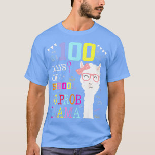 T-shirt 100 Days of School No Probllama Llama 100th day t